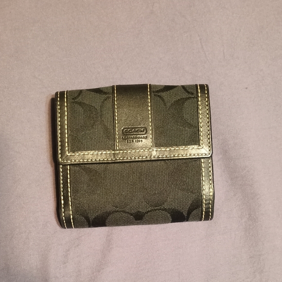 Coach Handbags - Coach Black Signature Wallet
